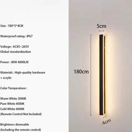 LED Wall Sconce IP67 Waterproof Outdoor Linear Luminaire - LED Wall Sconce - Khelse - Mad Fly Essentials