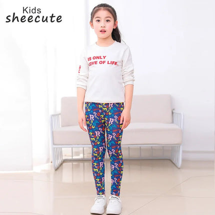 Leggings Girl Stretchy Floral Slim Pants - Leggings - SLAIXIU - Mad Fly Essentials