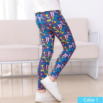Leggings Girl Stretchy Floral Slim Pants - Leggings - SLAIXIU - Mad Fly Essentials