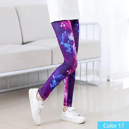 Leggings Girl Stretchy Floral Slim Pants - Leggings - SLAIXIU - Mad Fly Essentials