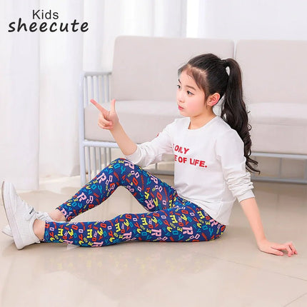 Leggings Girl Stretchy Floral Slim Pants - Leggings - SLAIXIU - Mad Fly Essentials