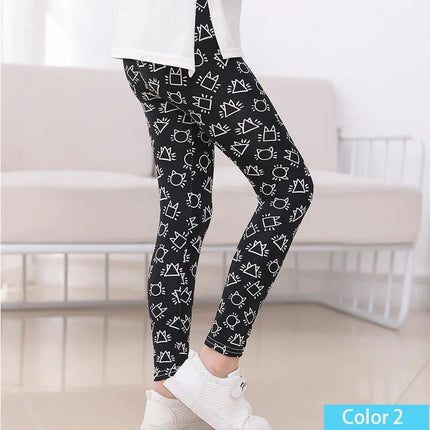 Leggings Girl Stretchy Floral Slim Pants - Leggings - SLAIXIU - Mad Fly Essentials