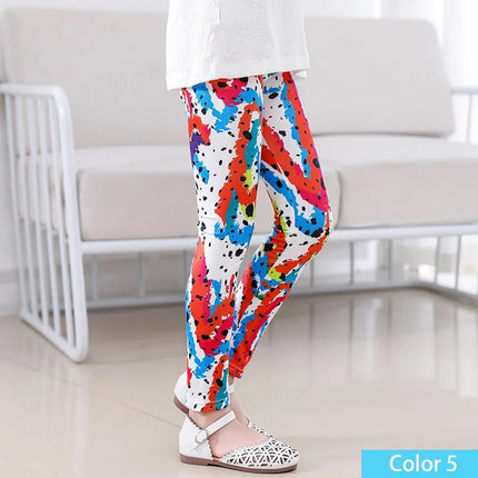 Leggings Girl Stretchy Floral Slim Pants - Leggings - SLAIXIU - Mad Fly Essentials