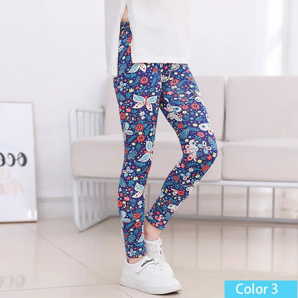 Leggings Girl Stretchy Floral Slim Pants - Leggings - SLAIXIU - Mad Fly Essentials