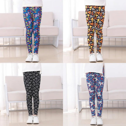 Leggings Girl Stretchy Floral Slim Pants - Leggings - SLAIXIU - Mad Fly Essentials
