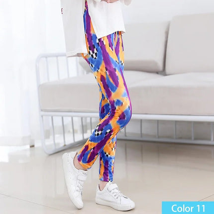 Leggings Girl Stretchy Floral Slim Pants - Leggings - SLAIXIU - Mad Fly Essentials
