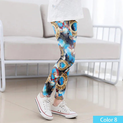 Leggings Girl Stretchy Floral Slim Pants - Leggings - SLAIXIU - Mad Fly Essentials