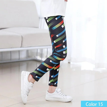 Leggings Girl Stretchy Floral Slim Pants - Leggings - SLAIXIU - Mad Fly Essentials