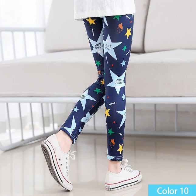 Leggings Girl Stretchy Floral Slim Pants - Leggings - SLAIXIU - Mad Fly Essentials