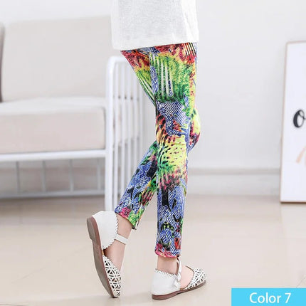 Leggings Girl Stretchy Floral Slim Pants - Leggings - SLAIXIU - Mad Fly Essentials