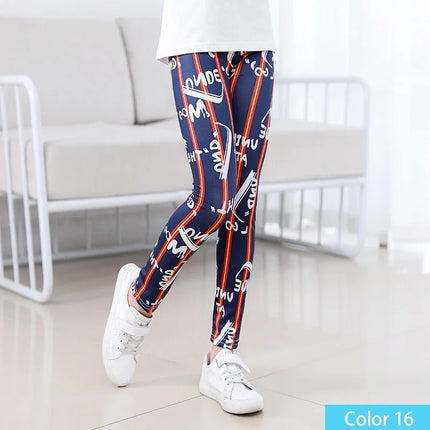 Leggings Girl Stretchy Floral Slim Pants - Leggings - SLAIXIU - Mad Fly Essentials