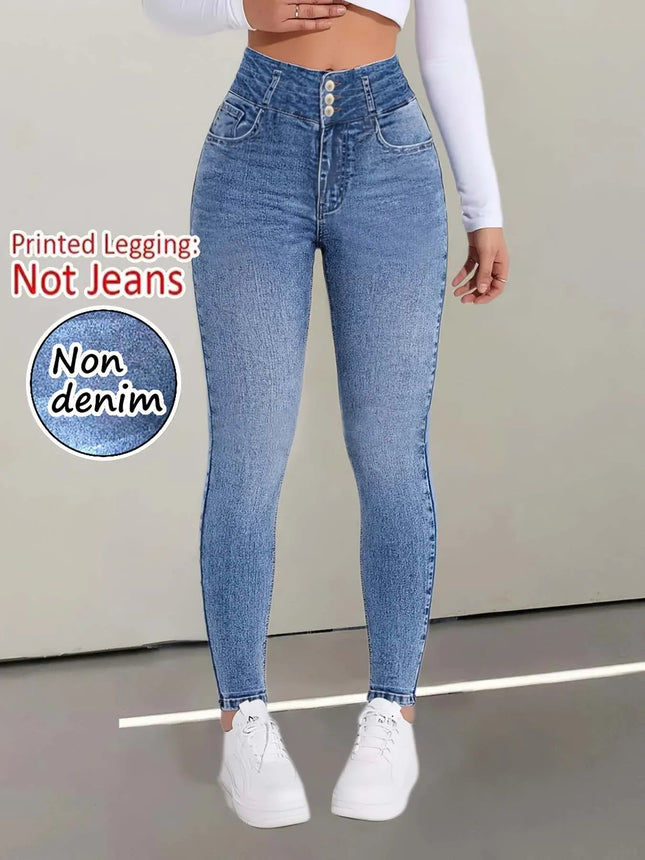 Leggings Women Black Blue Seamless High - Waist Pants - Leggings - Logami - Mad Fly Essentials