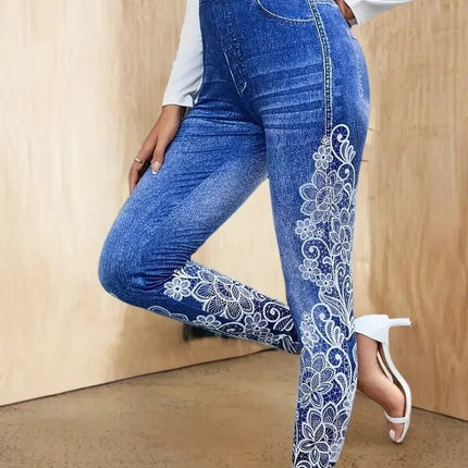 Leggings Women Denim Pocket Slim Fit Pants - Leggings - Miss Molly - Mad Fly Essentials