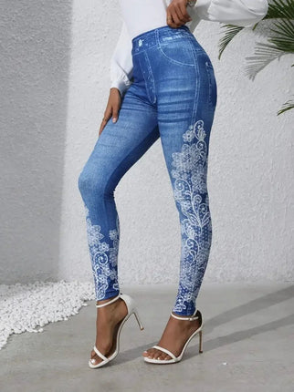 Leggings Women Denim Pocket Slim Fit Pants - Leggings - Miss Molly - Mad Fly Essentials