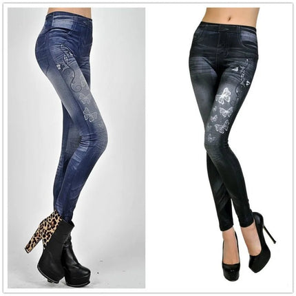Leggings Women Elastic Blue Black Slim Denim Pants - Leggings - HFSHY - Mad Fly Essentials