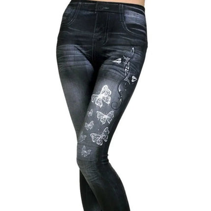 Leggings Women Elastic Blue Black Slim Denim Pants - Leggings - HFSHY - Mad Fly Essentials