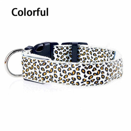 Leopard Dog Luminous Adjustable LED Pet Collar - LED Pet Collar - KAJIPET - Mad Fly Essentials