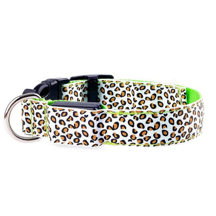 Leopard Dog Luminous Adjustable LED Pet Collar - LED Pet Collar - KAJIPET - Mad Fly Essentials