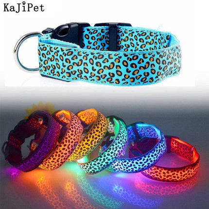 Leopard Dog Luminous Adjustable LED Pet Collar - LED Pet Collar - KAJIPET - Mad Fly Essentials