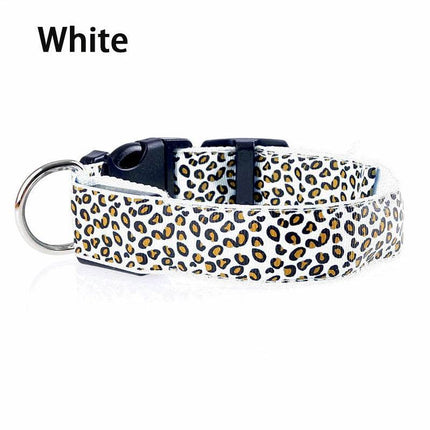 Leopard Dog Luminous Adjustable LED Pet Collar - LED Pet Collar - KAJIPET - Mad Fly Essentials