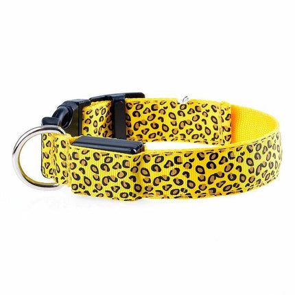 Leopard Dog Luminous Adjustable LED Pet Collar - LED Pet Collar - KAJIPET - Mad Fly Essentials