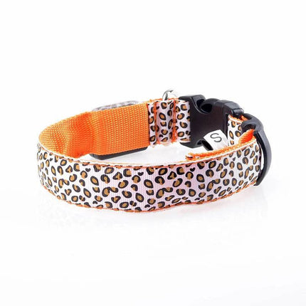 Leopard Dog Luminous Adjustable LED Pet Collar - LED Pet Collar - KAJIPET - Mad Fly Essentials