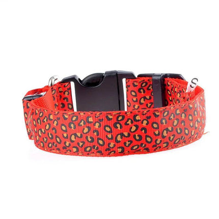 Leopard Dog Luminous Adjustable LED Pet Collar - LED Pet Collar - KAJIPET - Mad Fly Essentials
