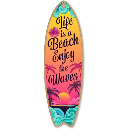Life at the Beach Home Bar Surfing Sign Decor - Mad Fly Essentials