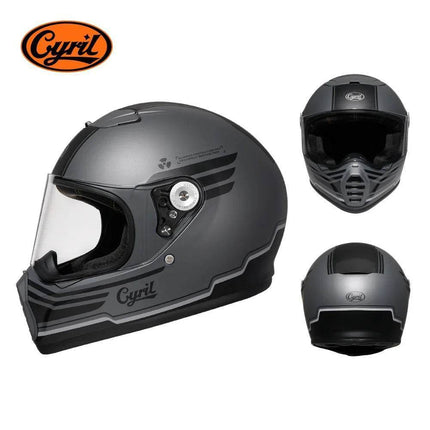 Lightweight Full Face White Beige Retro Motorcycle Helmet - Motorcycle Helmet - Cyril - Mad Fly Essentials