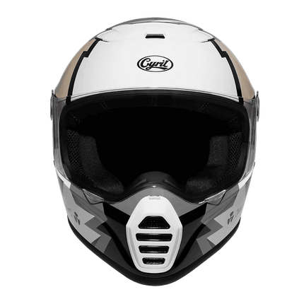 Lightweight Full Face White Beige Retro Motorcycle Helmet - Motorcycle Helmet - Cyril - Mad Fly Essentials