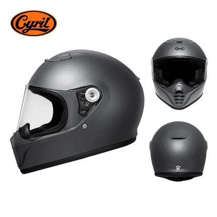 Lightweight Full Face White Beige Retro Motorcycle Helmet - Mad Fly Essentials