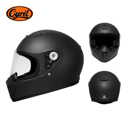 Lightweight Full Face White Beige Retro Motorcycle Helmet - Mad Fly Essentials