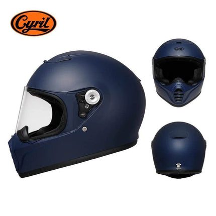 Lightweight Full Face White Beige Retro Motorcycle Helmet - Motorcycle Helmet - Cyril - Mad Fly Essentials