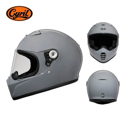 Lightweight Full Face White Beige Retro Motorcycle Helmet - Mad Fly Essentials