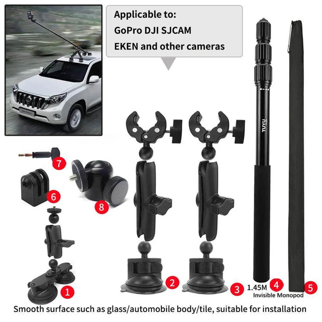 Lightweight Invisible Selfie Stick Set Auto Essentials - Auto Essentials - TUYU - Mad Fly Essentials