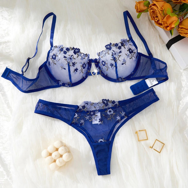 Lingerie Set Women Embroidery Black Patchwork 2pc Lingerie - Lingerie Set - BoozRey - Mad Fly Essentials