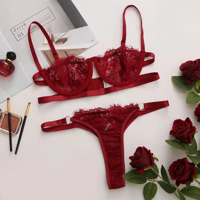 Lingerie Set Women Temptation Lace Bra Set - Lingerie Set - Rainbow waves - Mad Fly Essentials