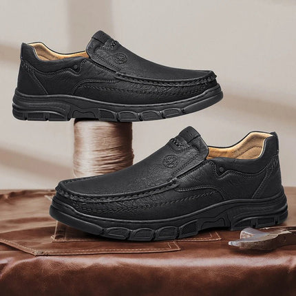 Loafers Men Breathable Thick Business Casual Leather Footwear - Loafers - BKQU - Mad Fly Essentials