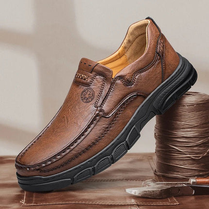Loafers Men Breathable Thick Business Casual Leather Footwear - Loafers - BKQU - Mad Fly Essentials