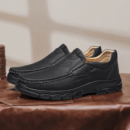Loafers Men Breathable Thick Business Casual Leather Footwear - Loafers - BKQU - Mad Fly Essentials