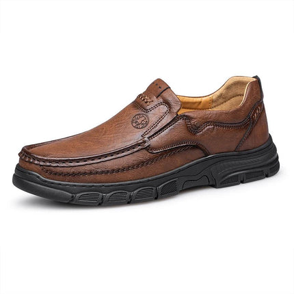 Loafers Men Breathable Thick Business Casual Leather Footwear - Loafers - BKQU - Mad Fly Essentials