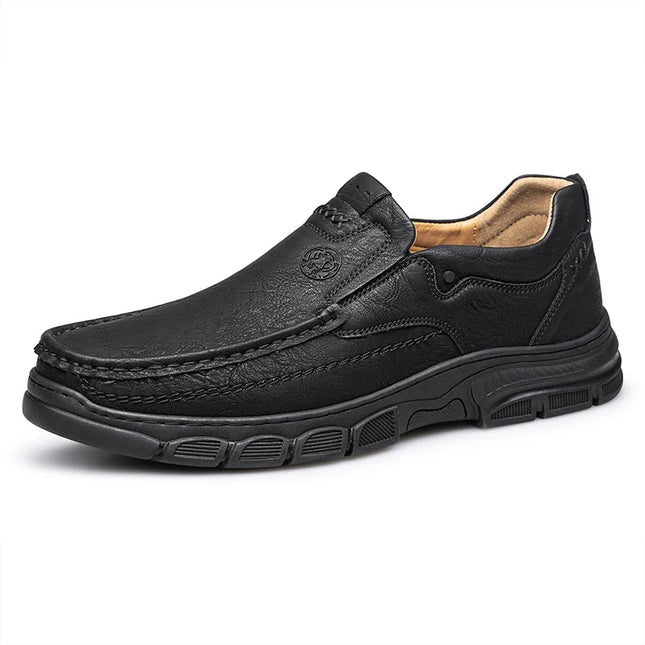 Loafers Men Breathable Thick Business Casual Leather Footwear - Loafers - BKQU - Mad Fly Essentials