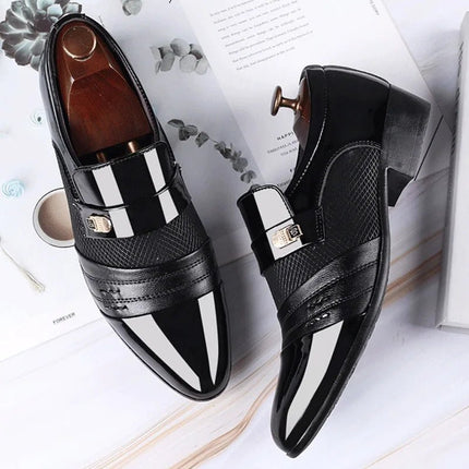 Loafers Men British Leather Pointed Wedding Loafers - Loafers - BC - Mad Fly Essentials