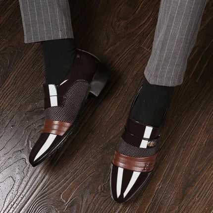 Loafers Men British Leather Pointed Wedding Loafers - Loafers - BC - Mad Fly Essentials
