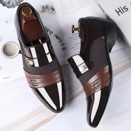 Loafers Men British Leather Pointed Wedding Loafers - Loafers - BC - Mad Fly Essentials