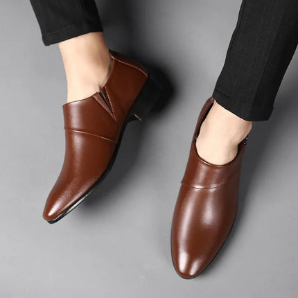 Loafers Men Brown Black Business Casual Oxford Wedding Loafers - Loafers - BC - Mad Fly Essentials