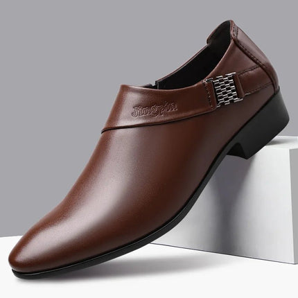 Loafers Men Brown Black Business Casual Oxford Wedding Loafers - Loafers - BC - Mad Fly Essentials