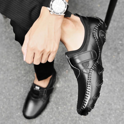 Loafers Men Hollow Leather Business Shoes - Loafers - Samlona - Mad Fly Essentials