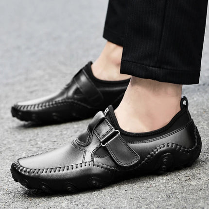 Loafers Men Hollow Leather Business Shoes - Loafers - Samlona - Mad Fly Essentials