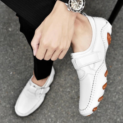 Loafers Men Hollow Leather Business Shoes - Loafers - Samlona - Mad Fly Essentials